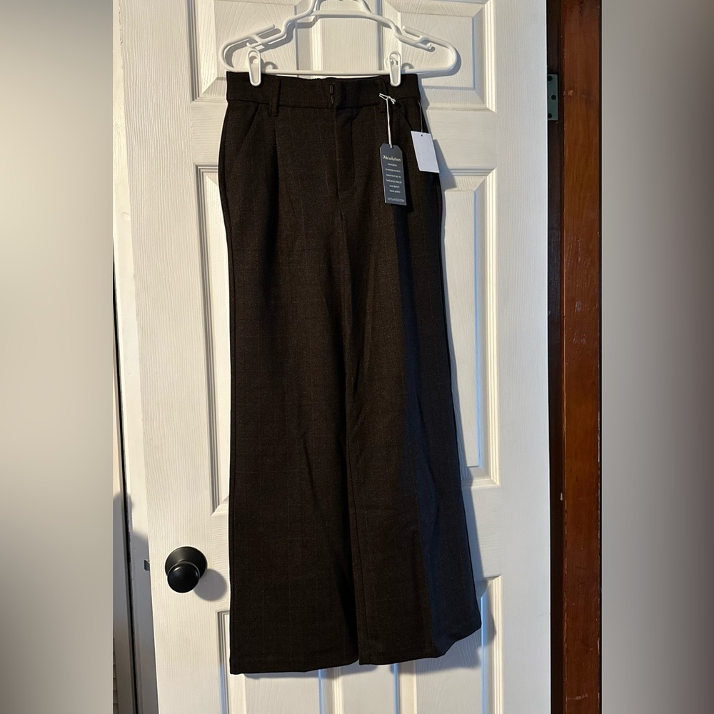 Wit & Wisdom “Ab” solution Skyrise wide leg ponte pants in brown